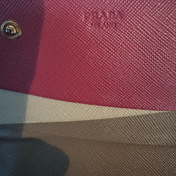 **Full inclusion Prada** Bordeaux/Multicolor Saffiano Leather Wallet - Picture 10 of 15